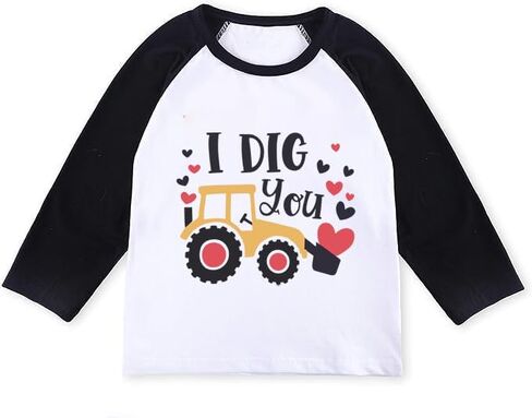 Toddler Boys Girls Valentines Shirts I Love You Kids Long Sleeve Tees in Saudi Arabia