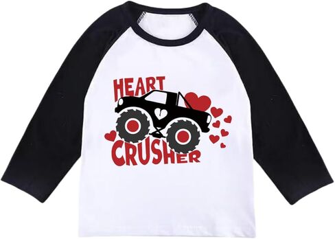 Toddler Boys Girls Valentines Shirts I Love You Kids Long Sleeve Tees in Saudi Arabia