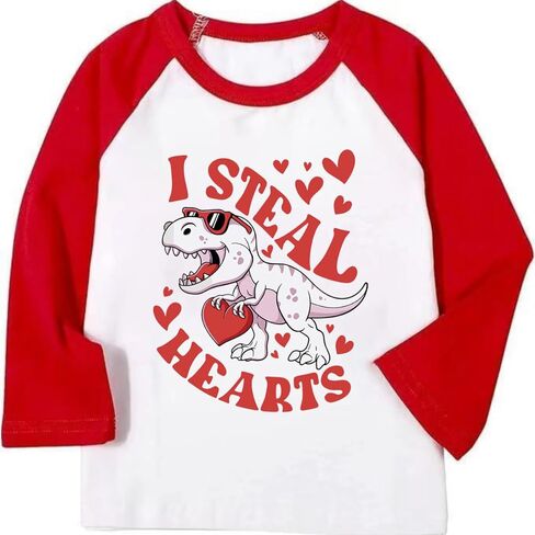 Toddler Boys Girls Valentines Shirts I Love You Kids Long Sleeve Tees in Saudi Arabia
