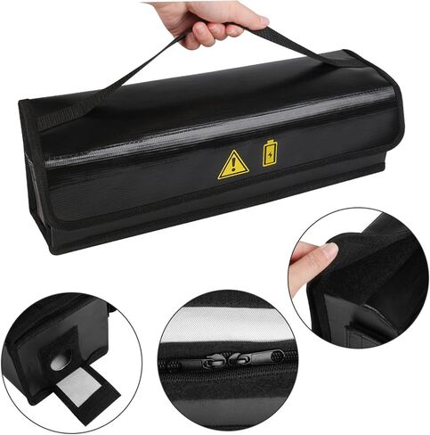 حقيبة بطارية Ebike 2 قطعة 16x5.5x5in حقيبة بطارية ليبو ذات سعة كبيرة مقاومة للانفجار مع مقبض مقاومة للحريق ومقاومة للماء للشحن والتخزين in Kuwait