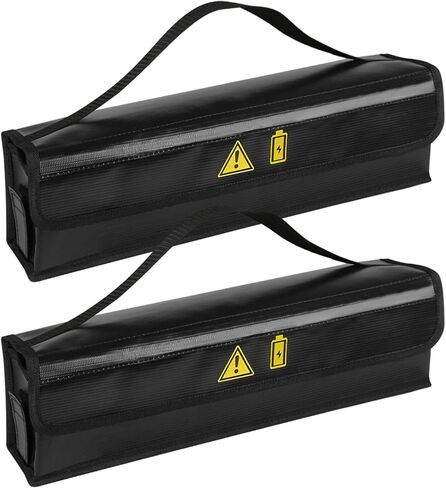 حقيبة بطارية Ebike 2 قطعة 16x5.5x5in حقيبة بطارية ليبو ذات سعة كبيرة مقاومة للانفجار مع مقبض مقاومة للحريق ومقاومة للماء للشحن والتخزين in Kuwait