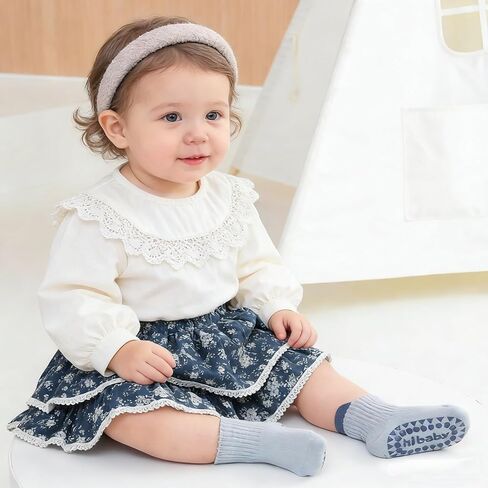 جوارب للأطفال الصغار - مقابض - جوارب قطنية غير قابلة للانزلاق - هدية - مقابض - جوارب للأطفال الأولاد والبنات والرضع 6 أزواج in Kuwait
