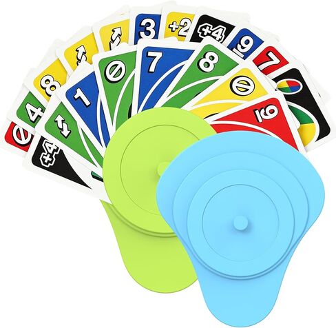Playing Cards Holder for Little Hands Stocking Stuffer for Boy Girl UNO Game Nights, Poker, Canasta, Spite Malice, Playing Card Accessories for Family Gatherings & Travel, Set of 4 (2 Blue + 2 Green) in Saudi Arabia
