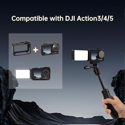 Suptig Mini Video Light, Selfie Light for Phone, Laptop, Camera, Gopro, DJI Action 5 pro, DJI Action 4-3, Conference Lighting with Clip & Camera Tripod Adapter Rechargeable 750mAh Black. in Saudi Arabia