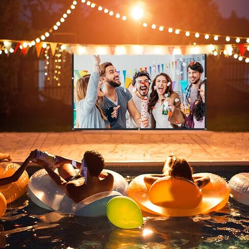 Projector Screen, 4K HD Home Movie Projection Screen, 60"|72"|84"|100"|120"|150" Anti-Crease Theater Screens Indoor Outdoor(Size:100 INCH) in Kuwait