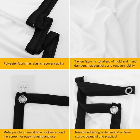 Projector Screen, 4K HD Home Movie Projection Screen, 60"|72"|84"|100"|120"|150" Anti-Crease Theater Screens Indoor Outdoor(Size:100 INCH) in Kuwait