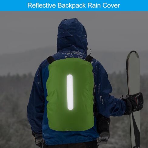15-25L Waterproof Backpack Rain Cover, Non-Slip Backpack Cover with Vertical Reflective Strap Stay Dry for Hiking, Camping, Hunting, XS, Lawn Green in Saudi Arabia