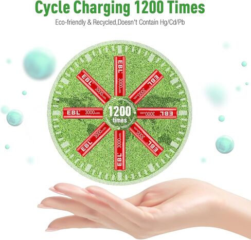 EBL 1.5V Rechargeable Lithium AA Batteries with USB Input Charger, 3000mWh Li-ion AA Batteries Long Lasting Double A Battery 4 Pack in Saudi Arabia