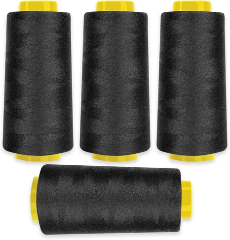 4 Pack Thread for Sewing 3000 Yards White Serger Thread Cones Polyester Thread for Sergers Machine and Overlock Quilting Sewing Machine in Kuwait
