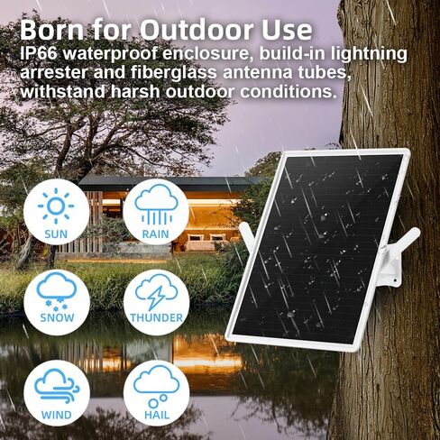 LCLCTEK® WiFi Extender Signal Booster البطارية الشمسية في الهواء الطلق، مدى طويل يصل إلى 300 قدم، الإنترنت 2.4G WiFi Extender Booster، Wireless Signal Booster WiFi Repeater 300Mbps، لجهاز توجيه مودم 2.4G (17 بوصة) in Kuwait