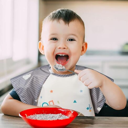 R HORSE 5Pcs Short Sleeved Bib for Baby Toddlers Waterproof Sleeved Infants Feeding Bib with Crumb Capacity Pocket Baby Shower Birthday Gifts for Boy Girl 0-36 Months in Saudi Arabia