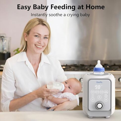 جهاز تسخين زجاجات الأطفال القابل للدوران لمدة 3 دقائق، سخان زجاجات سريع 9 في 1 لحليب الأم والتركيبة، جهاز تحكم دقيق في درجة الحرارة، جهاز تسخين الحليب للطفل مع ضوء ليلي لغرفة النوم in Kuwait