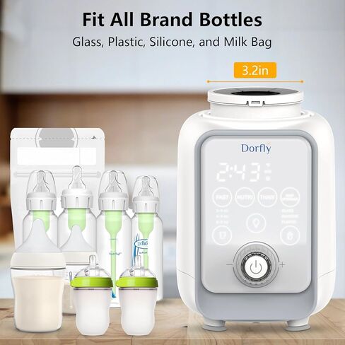 جهاز تسخين زجاجات الأطفال القابل للدوران لمدة 3 دقائق، سخان زجاجات سريع 9 في 1 لحليب الأم والتركيبة، جهاز تحكم دقيق في درجة الحرارة، جهاز تسخين الحليب للطفل مع ضوء ليلي لغرفة النوم in Kuwait