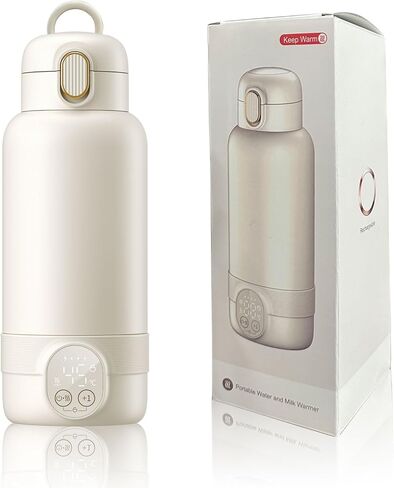 Portable Baby Milk Bottle Warmer for Travel,17 Ounces Capacity Baby Milk Warmer,Portable Breastmilk & Formula Water Fast Warming Bottle,Rechargeable 14000 mAh Battery,Pasteurization Design in Saudi Arabia