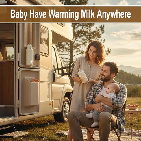 Portable Baby Milk Bottle Warmer for Travel,17 Ounces Capacity Baby Milk Warmer,Portable Breastmilk & Formula Water Fast Warming Bottle,Rechargeable 14000 mAh Battery,Pasteurization Design in Saudi Arabia