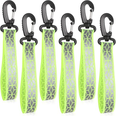 6 Pcs Reflective Straps, Glow in the Dark Safety Keychain Reflective Backpack Tags Night Reflector Pendants in Saudi Arabia