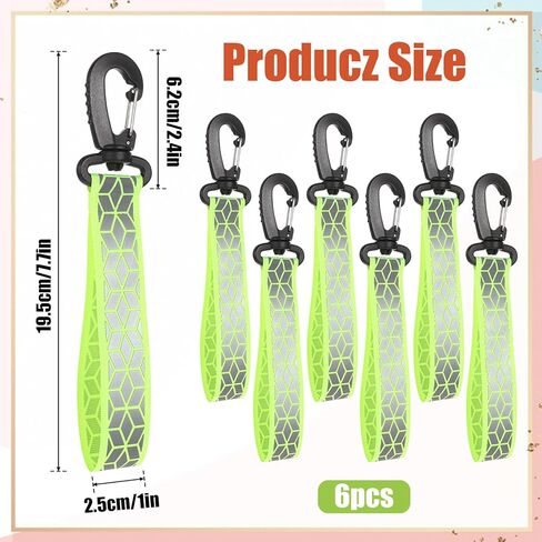 6 Pcs Reflective Straps, Glow in the Dark Safety Keychain Reflective Backpack Tags Night Reflector Pendants in Saudi Arabia
