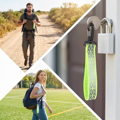 6 Pcs Reflective Straps, Glow in the Dark Safety Keychain Reflective Backpack Tags Night Reflector Pendants in Saudi Arabia