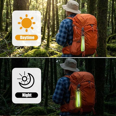6 Pcs Reflective Straps, Glow in the Dark Safety Keychain Reflective Backpack Tags Night Reflector Pendants in Saudi Arabia