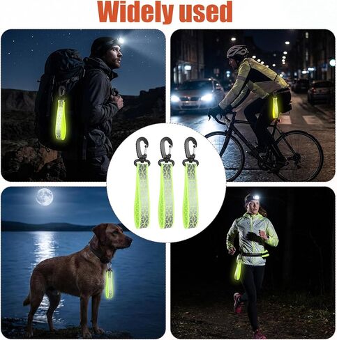 6 Pcs Reflective Straps, Glow in the Dark Safety Keychain Reflective Backpack Tags Night Reflector Pendants in Saudi Arabia