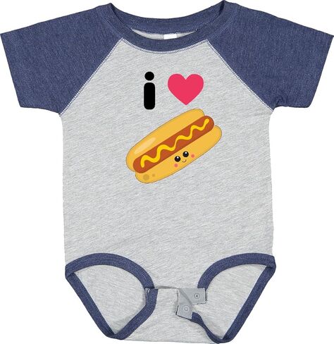 inktastic I Love Hot Dogs Baby Bodysuit in Saudi Arabia
