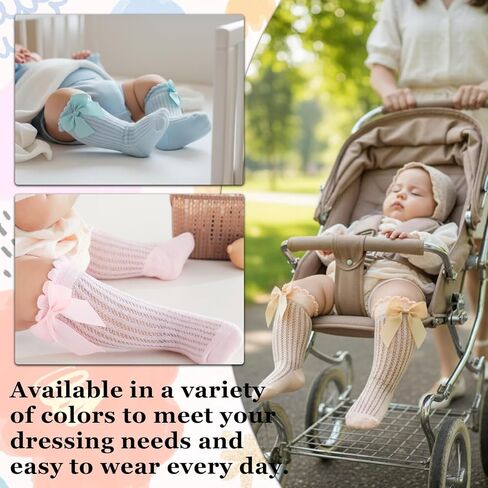 10 أزواج من جوارب KUNAL العالية للركبة لحديثي الولادة، جوارب مكشكشة من القطن لركبة الأطفال، خرطوم عالي للأطفال للفتيات والأولاد والرضع in Kuwait