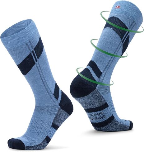 DANISH ENDURANCE Merino Wool Compression Ski & Snowboard Socks, 18-23mmHg, Shin Protection, High Performance, Unisex in Saudi Arabia