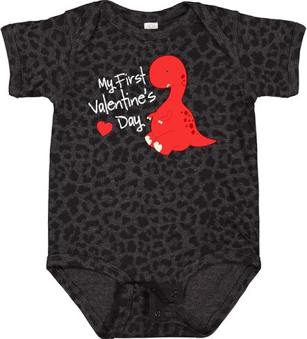 inktastic My First Valentine's Day Red Dinosaur with a Heart Baby Bodysuit in Saudi Arabia