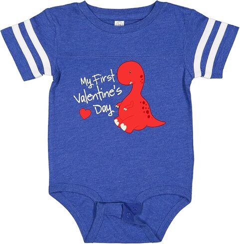inktastic My First Valentine's Day Red Dinosaur with a Heart Baby Bodysuit in Saudi Arabia