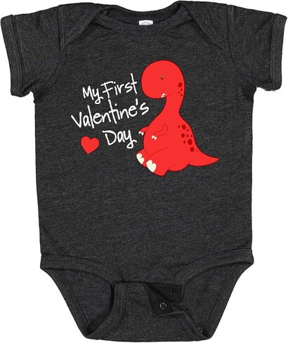 inktastic My First Valentine's Day Red Dinosaur with a Heart Baby Bodysuit in Saudi Arabia