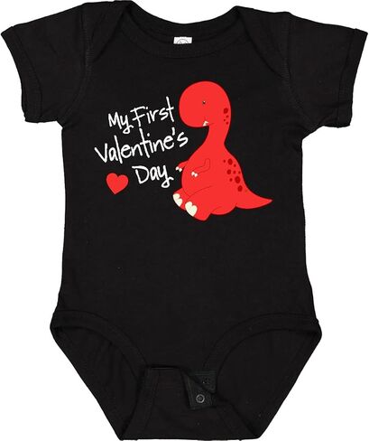inktastic My First Valentine's Day Red Dinosaur with a Heart Baby Bodysuit in Saudi Arabia
