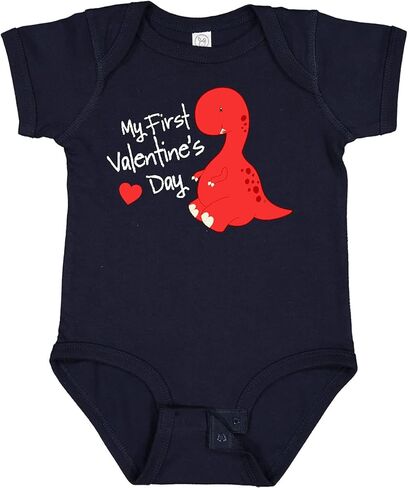 inktastic My First Valentine's Day Red Dinosaur with a Heart Baby Bodysuit in Saudi Arabia