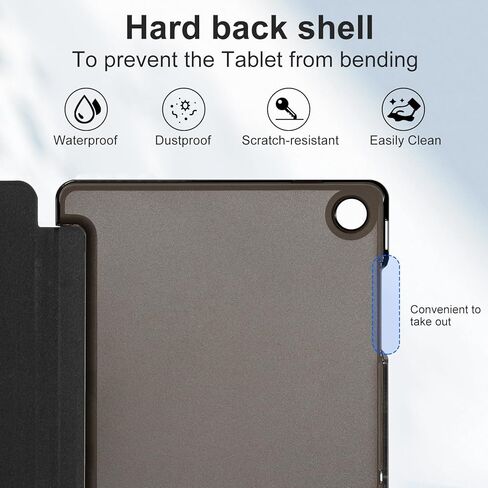 CoBak لهاتف Samsung Galaxy Tab A11+ Plus 11 بوصة 2025/A9+ Plus 2023 - غطاء ذكي من جلد البولي يوريثان لجهاز Tab A11+، هيكل صلب شفاف، زوايا رؤية متعددة، أسود in Saudi Arabia
