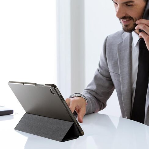 CoBak لهاتف Samsung Galaxy Tab A11+ Plus 11 بوصة 2025/A9+ Plus 2023 - غطاء ذكي من جلد البولي يوريثان لجهاز Tab A11+، هيكل صلب شفاف، زوايا رؤية متعددة، أسود in Saudi Arabia