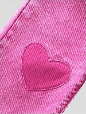 WDIRARA Toddler Girl's Cute Heart Pattern Baggy Jeans Wide Leg Denim Pants in Saudi Arabia