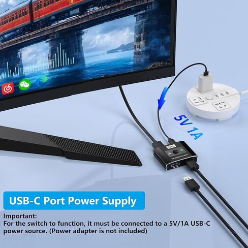 محول DisplayPort 2 في 1، محول 8K@60 هرتز DP 1.4 مع دعم DSC، 2 محول شاشة كمبيوتر واحد، مفتاح منفذ عرض 4K@144 هرتز لأجهزة الكمبيوتر المحمولة وأجهزة الكمبيوتر المكتبية (كابلات DP غير متضمنة) in Kuwait