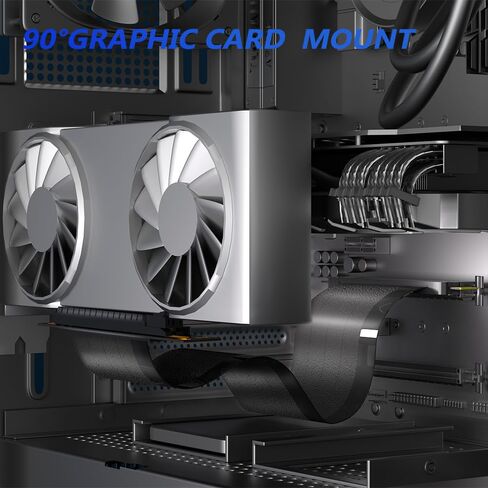 كابل PCIE 4.0 16X GPU Riser، كابل تمديد محمي 20 سم 90 درجة، أسود، متوافق مع بطاقات الرسومات PCIe 4.0/3.0 in Kuwait