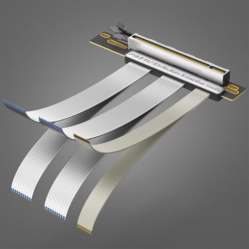 كابل تمديد مرن PCI-E 5.0 16X، كابل رفع وحدة معالجة الرسومات 20 سم مع تركيب رأسي 90 درجة، كابل PCIe عالي السرعة لجهاز الكمبيوتر المكتبي ATX/1U/2U in Kuwait