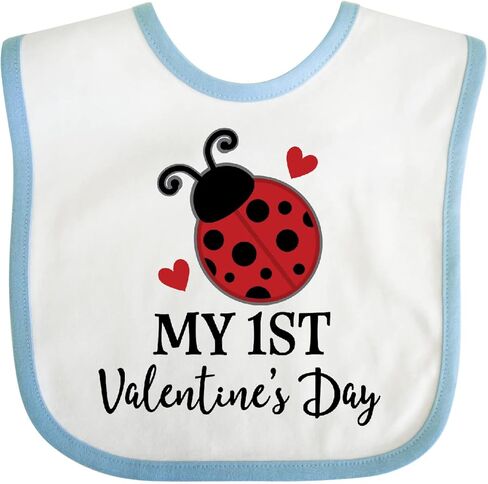 inktastic 1st Valentines Day Ladybug Baby Bib in Saudi Arabia