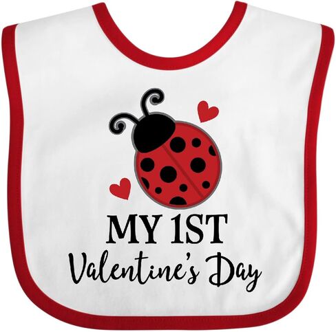 inktastic 1st Valentines Day Ladybug Baby Bib in Saudi Arabia