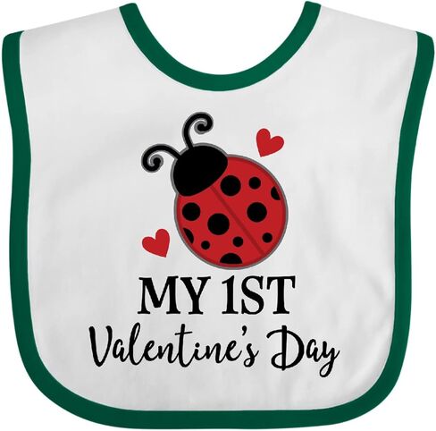 inktastic 1st Valentines Day Ladybug Baby Bib in Saudi Arabia