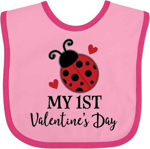 inktastic 1st Valentines Day Ladybug Baby Bib in Saudi Arabia