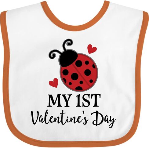 inktastic 1st Valentines Day Ladybug Baby Bib in Saudi Arabia