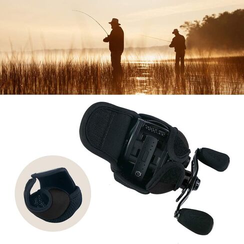 Baitcast Reels Cover Case, Breathable Baitcasting Reel Protector Soft Protective Cover For Fishing Wheels (Black) in Saudi Arabia