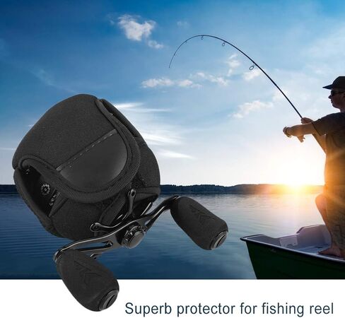 Baitcast Reels Cover Case, Breathable Baitcasting Reel Protector Soft Protective Cover For Fishing Wheels (Black) in Saudi Arabia