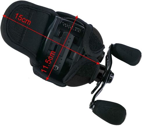 Baitcast Reels Cover Case, Breathable Baitcasting Reel Protector Soft Protective Cover For Fishing Wheels (Black) in Saudi Arabia