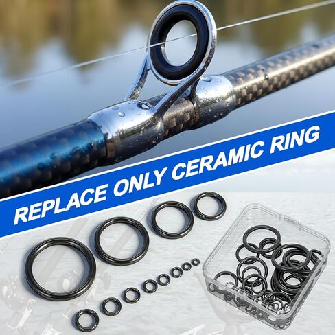 78 Pcs Rod Tip Repair Kit Fishing Rod Eyelet Repair Kit Includes 12 Sizes Fishing Pole Ceramic Guides Rings Replacement Glue Brushes and Measuring Cups in Saudi Arabia