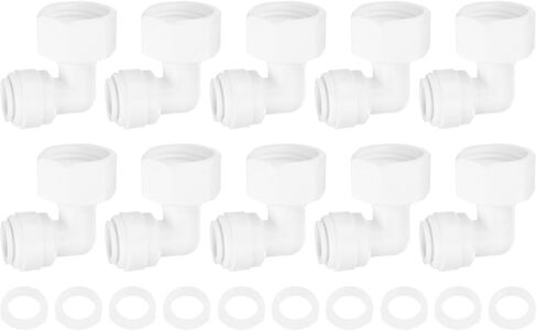 uxcell 5Pcs Elbow 1/2 Inch Female Thread ID to 3/8 Inch Tube OD Quick Tube Connector with Rubber Rings Push to Connect Tube Fittings for RO Reverse Osmosis System in Saudi Arabia