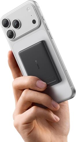 Baseus Picogo Power Bank، أصغر شاحن محمول معتمد من Qi2 بقدرة 15 وات MagSafe، حزمة بطارية مغناطيسية رفيعة للغاية 0.5 بوصة بقدرة 5000 مللي أمبير في الساعة مع حامل، شاحن لاسلكي من سبيكة لهاتف iPhone 17 Pro Max/17 Air/16 Series in Kuwait