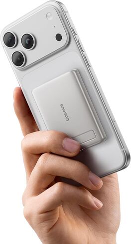 Baseus Picogo Power Bank، أصغر شاحن محمول معتمد من Qi2 بقدرة 15 وات MagSafe، حزمة بطارية مغناطيسية رفيعة للغاية 0.5 بوصة بقدرة 5000 مللي أمبير في الساعة مع حامل، شاحن لاسلكي من سبيكة لهاتف iPhone 17 Pro Max/17 Air/16 Series in Kuwait